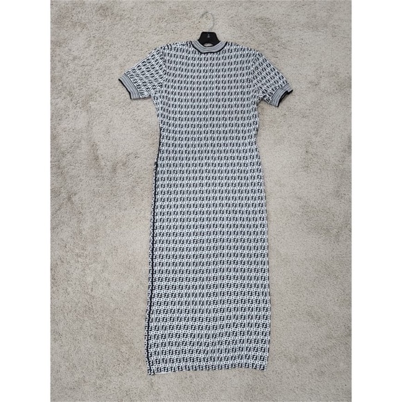Authentic Fendi Zucca Jacquard Knit Bodycon Midi Dress Medium size White/Black - Picture 15 of 15